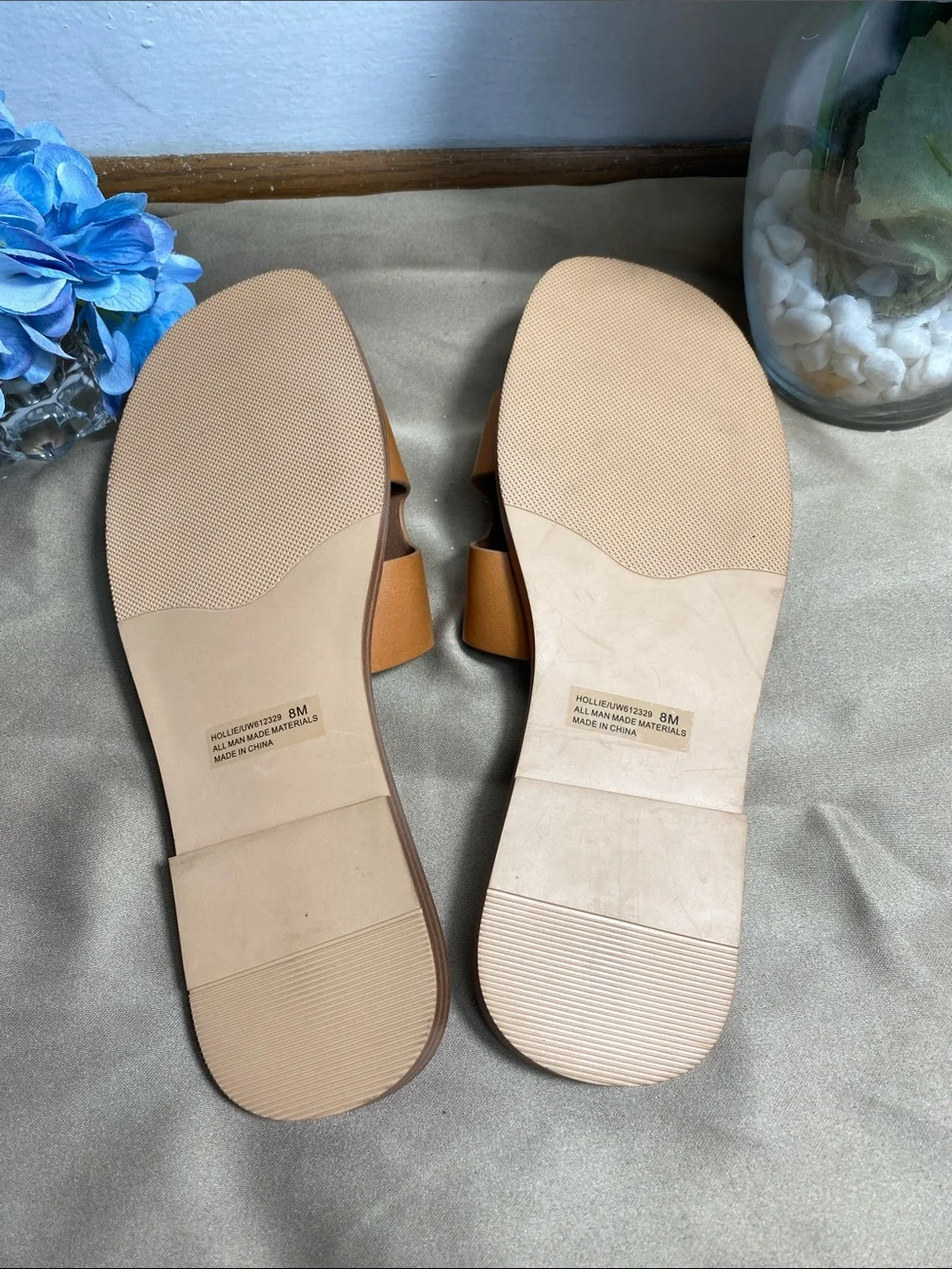 DV by Dolce Vita Cognac Brown Cutout Slide Sandals for Women Size 8